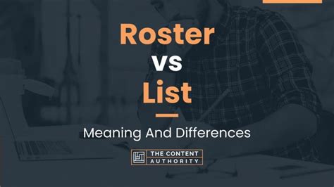 roster meaning slang|roster vs list.